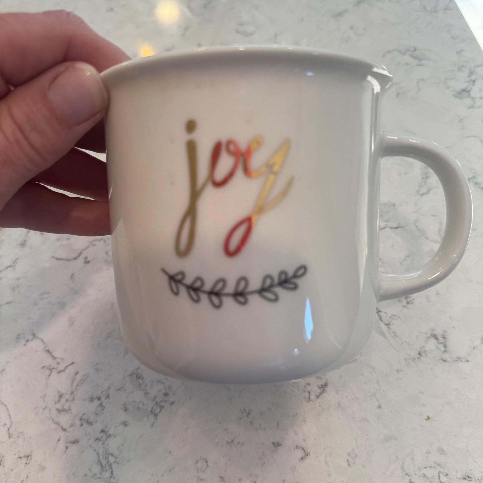 Joy Christmas Holiday Coffee Tea Mug by Sleigh Bell Bistro EUC