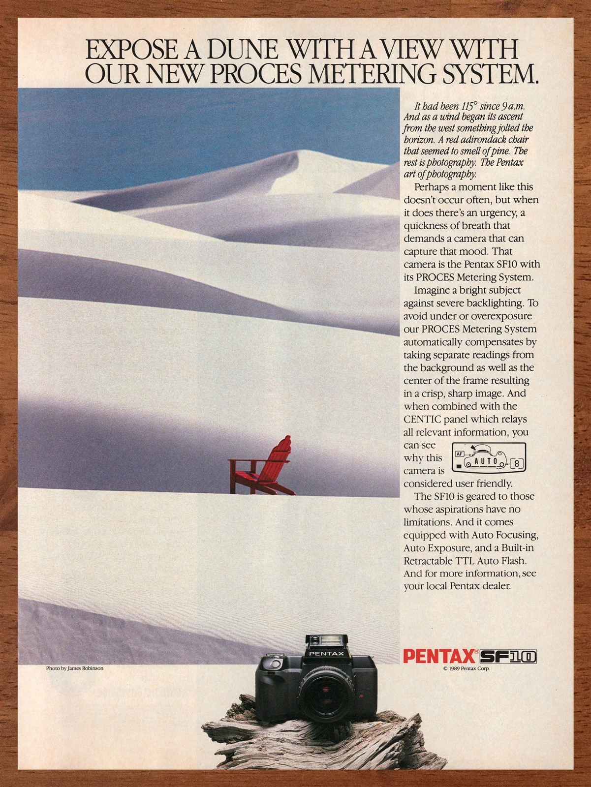 1989 Pentax SF10 Camera Vintage Print Ad/Poster Retro Photography Wall Art 80s