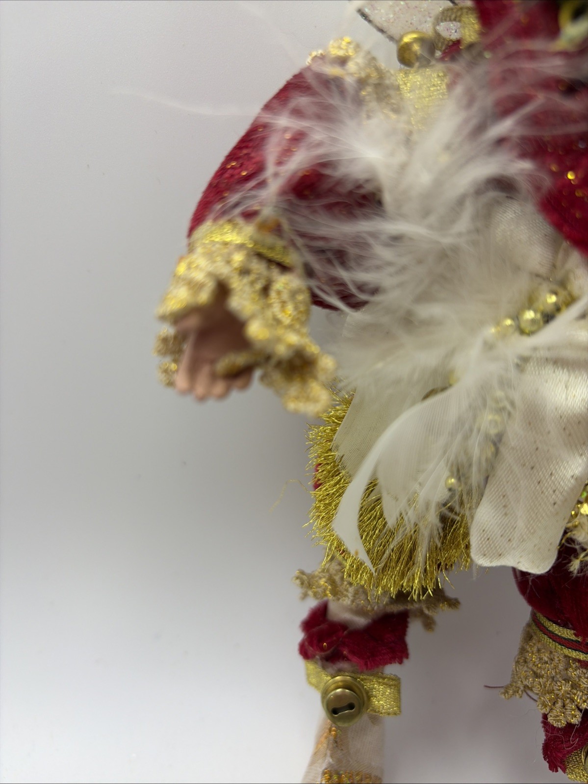 Mark Roberts Dove Fairy Santa Winged Ornament 9” White Doves Wire Glasses