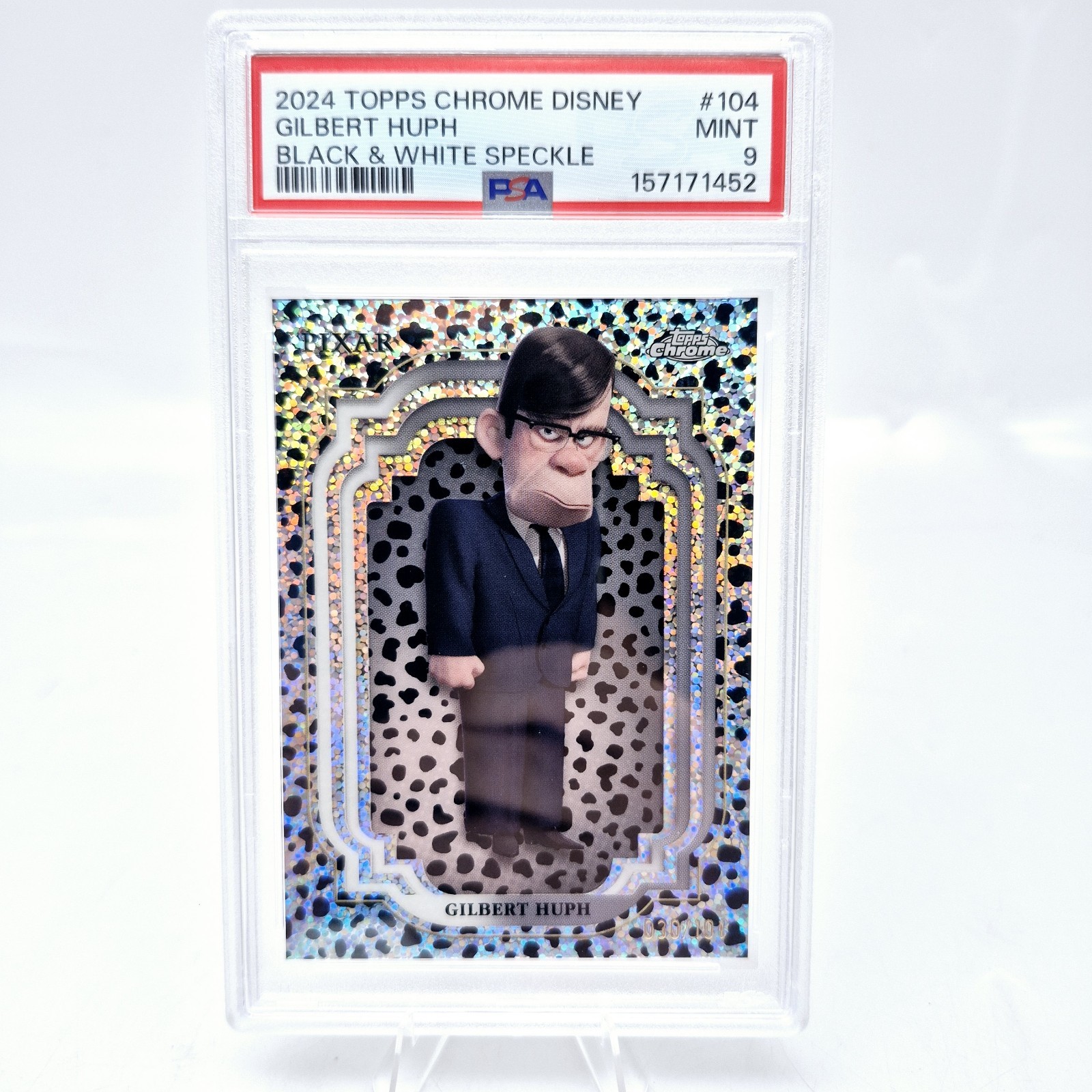 2024 Disney Topps Chrome Gilbert Huph #104 PSA 9 Black White Speckle /101