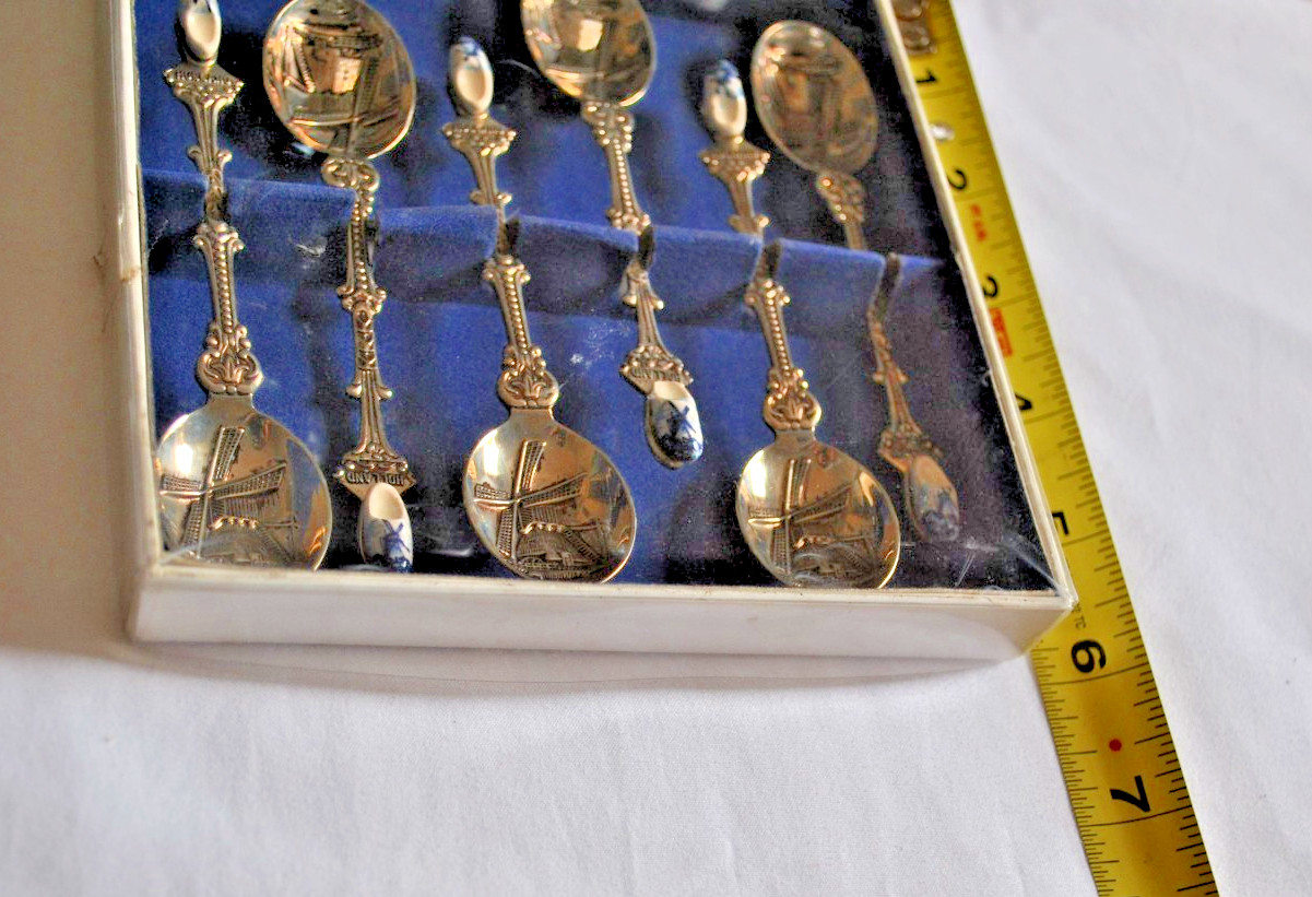 VTG Holland Souvenir Silver Spoon Set Lot Of (6) Made In Holland