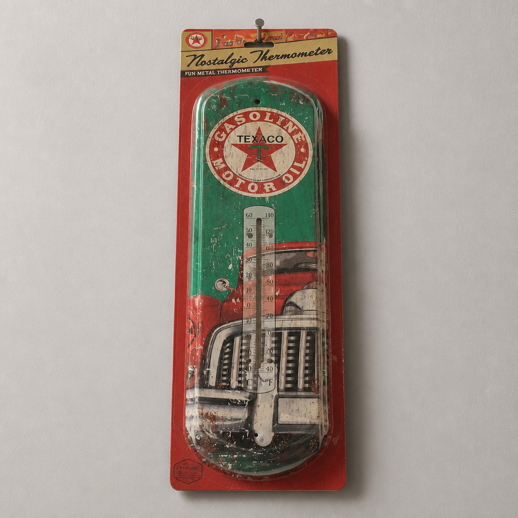 Texaco Nostalgic Tin Metal Thermometer