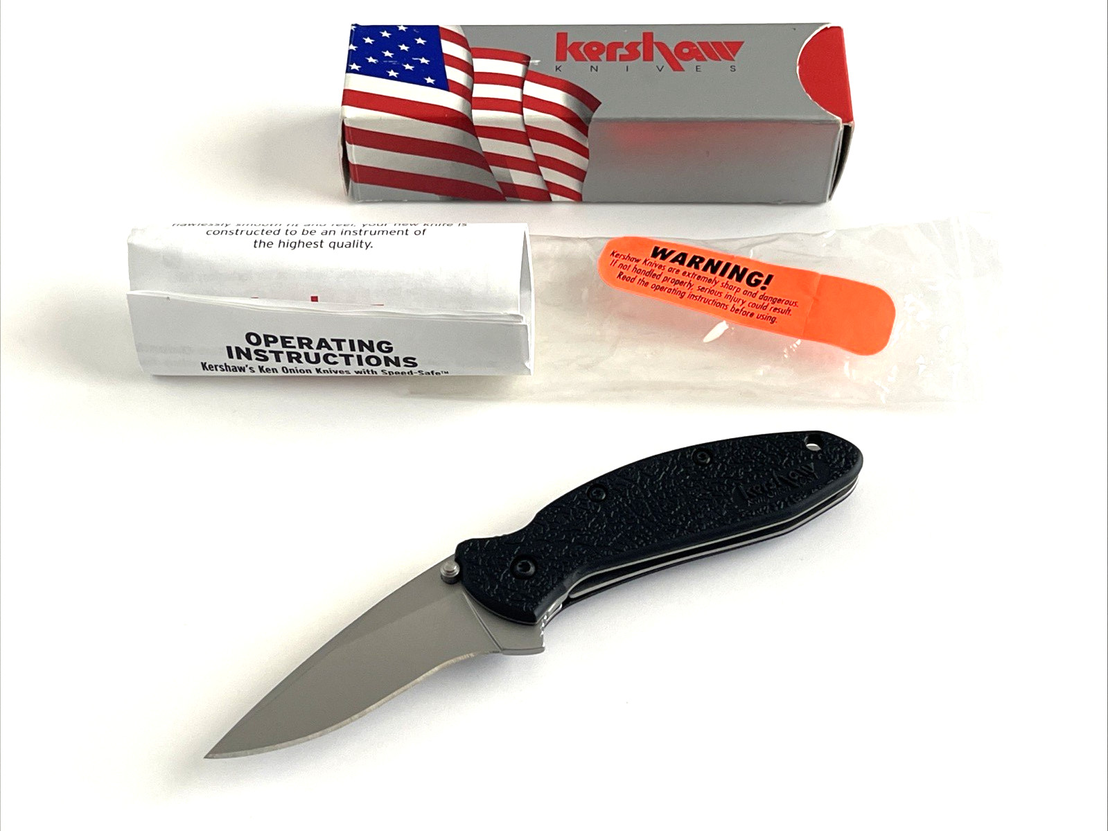 Kershaw 1620 Scallion Folding Knife Black GFN Handle USA