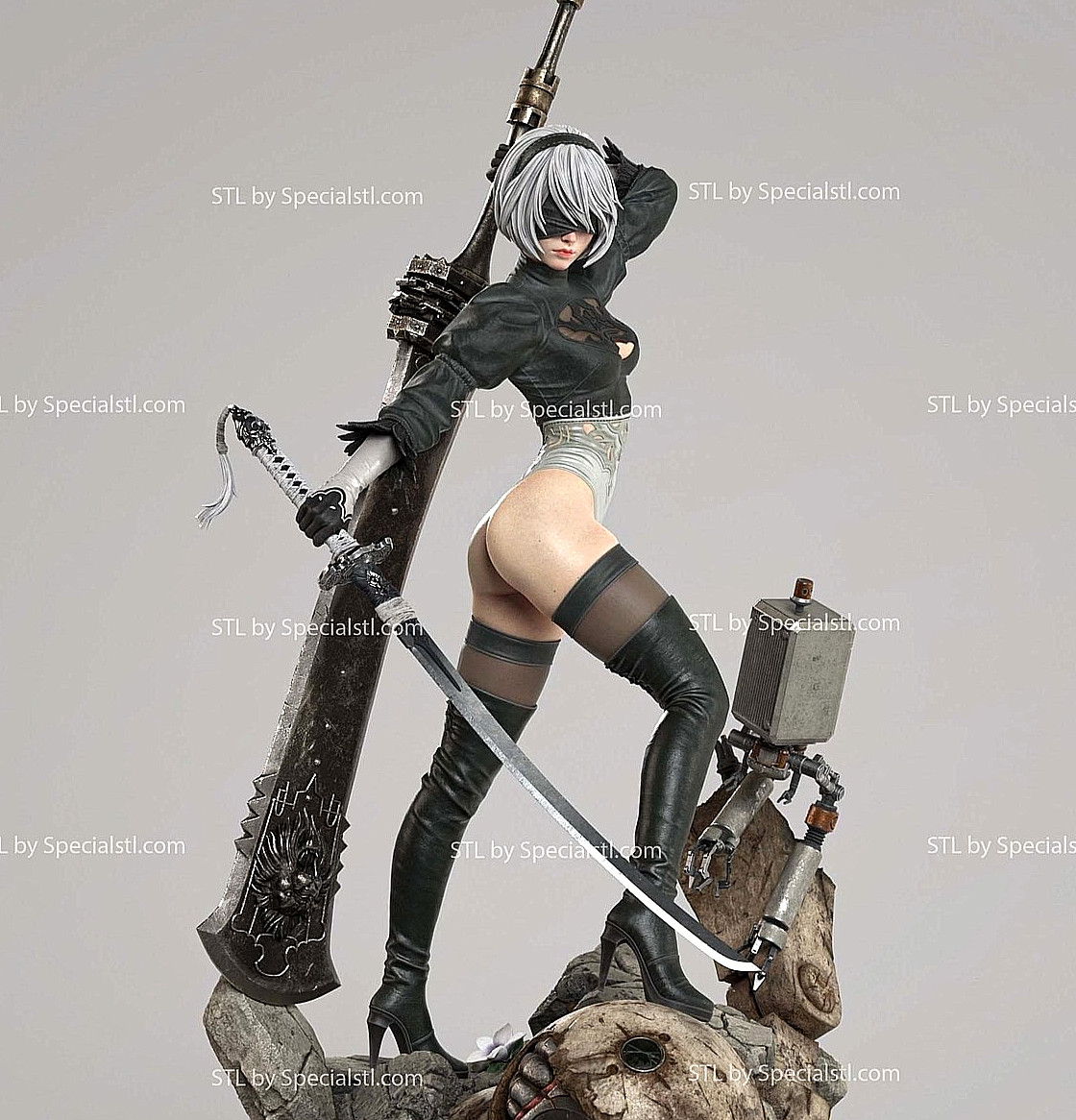 2B Beautiful Pose NieR Automata V2! Printed 16k Res! Hand Painted or Unpainted!