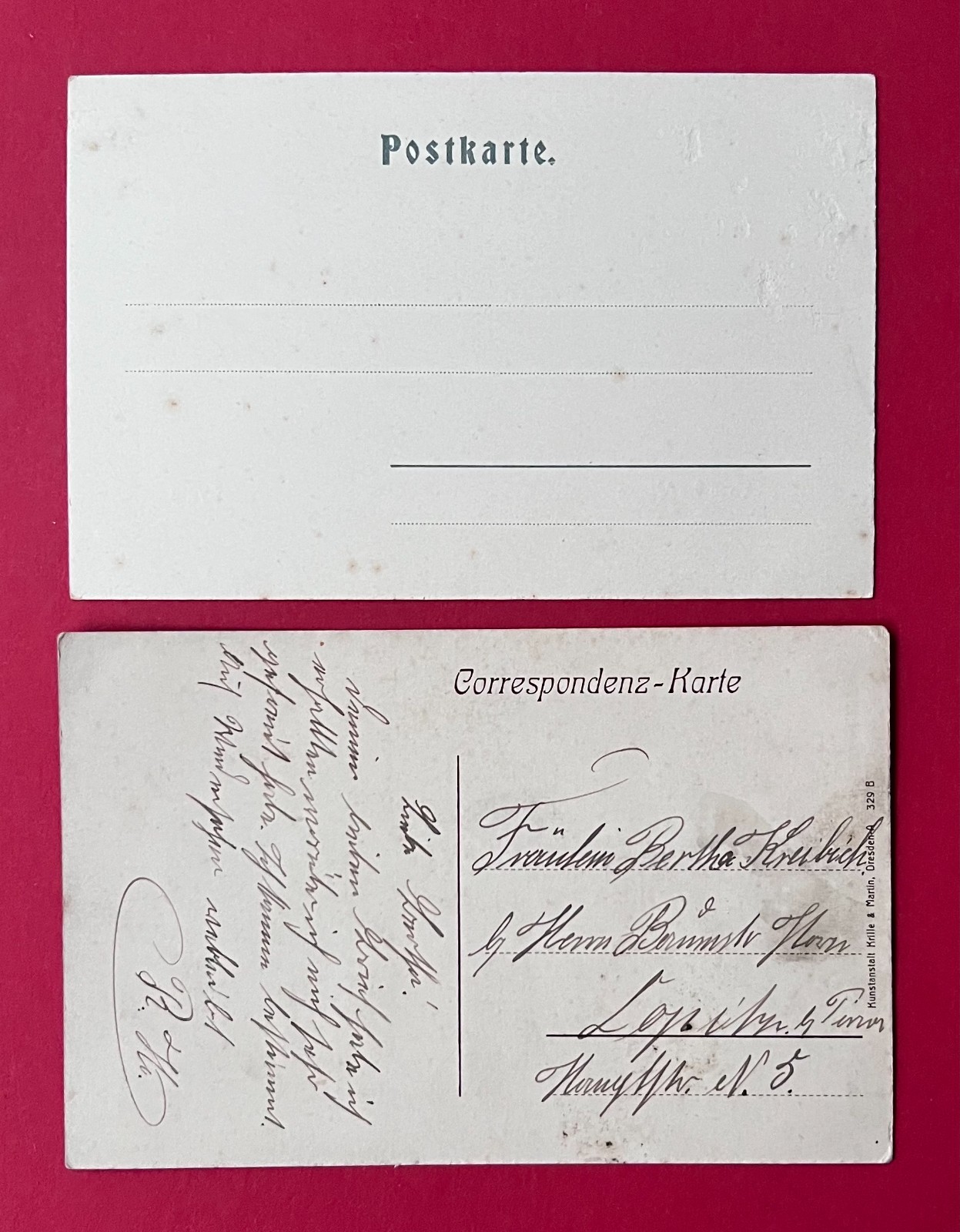 2 x Postcard Tyssa Bohemian Switzerland around 1900/10 Local View and Janus Head (172447