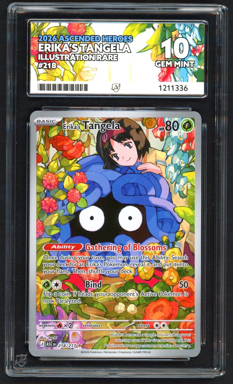 Pokemon Card – ACE 10 Erika’s Tangela 218/217 – Ascended Heroes – GEM MINT