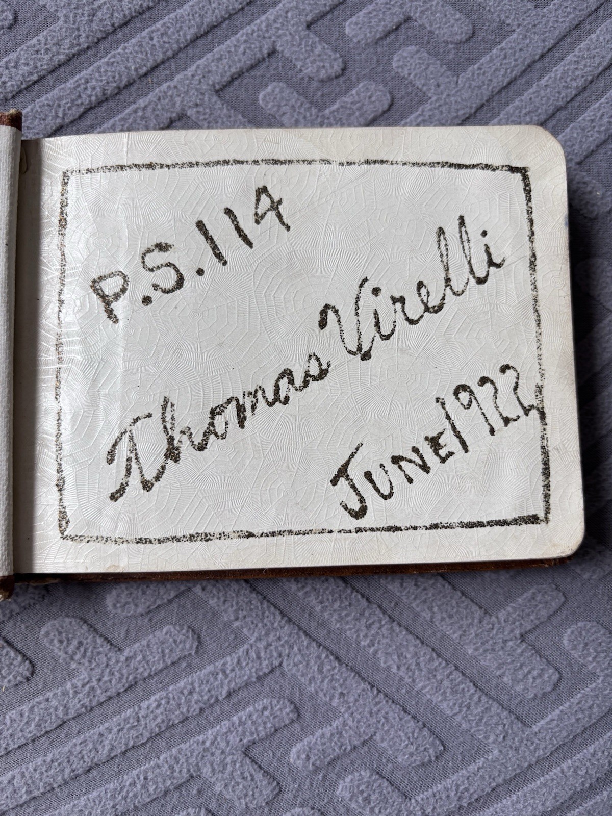 Antique 1922 Autograph Album P.S. 114 School Photo New York Friendship Book Rare