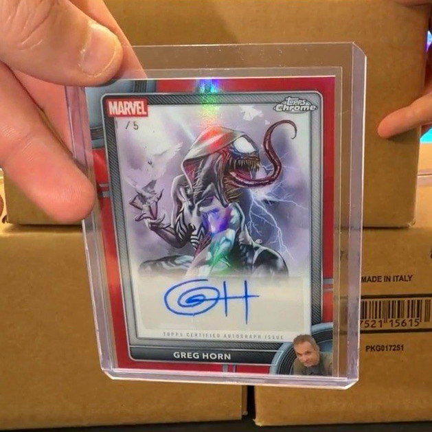 2026 Topps Chrome Marvel Autograph Greg Horn AA-GH Spider-Gwen RED Dust /5
