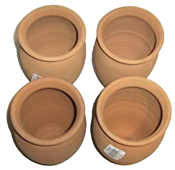 Set of 4 Mexican Cantaritos Drinks Natural Clay Mugs Cups Hot or Cold Beverages
