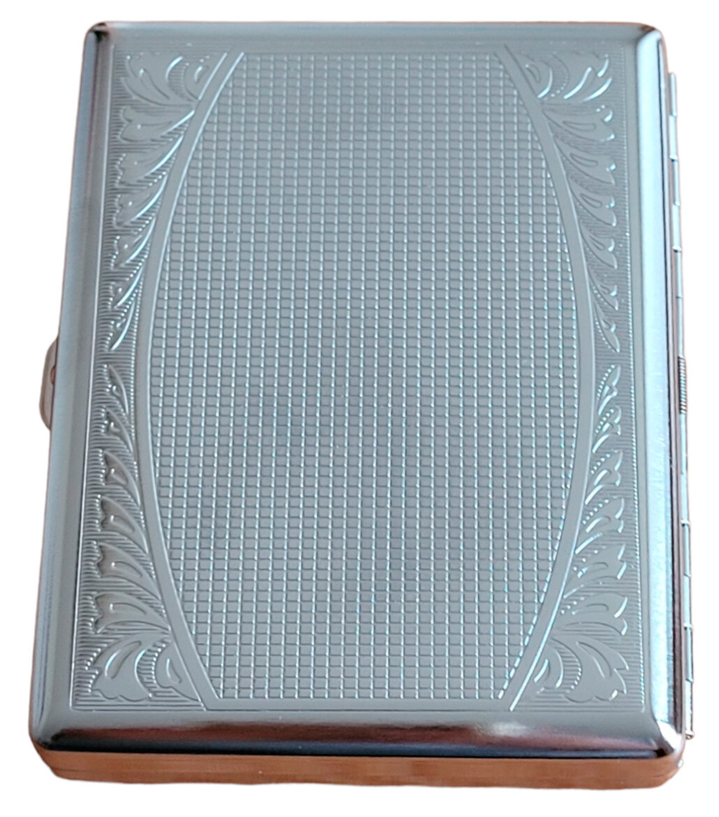 Regular or King Size Double Sided Crush-Proof Metal Cigarette Case – 3033