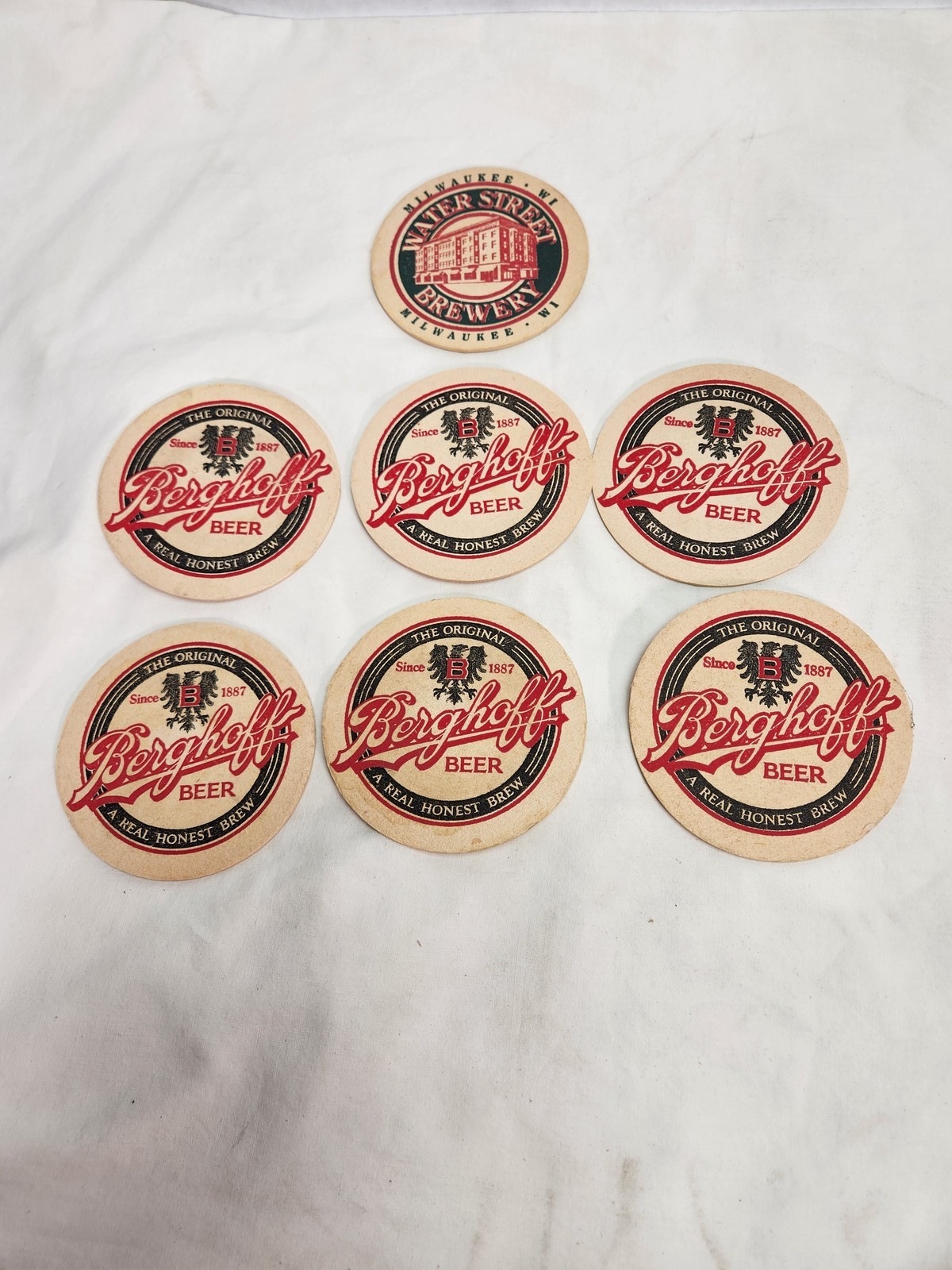 Vintage Berghoff Beer Coasters Lot of 6 Plus Water Street Brewery Milwaukee WI