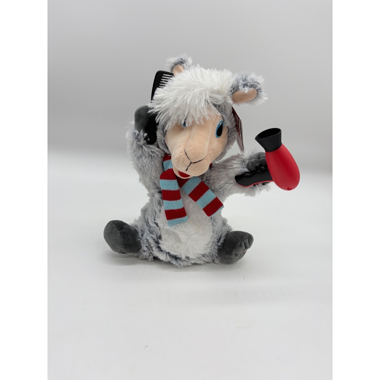 Gemmy Home Accents Holiday Animated Styling Llama Plush Toy Comb Hair Dryer