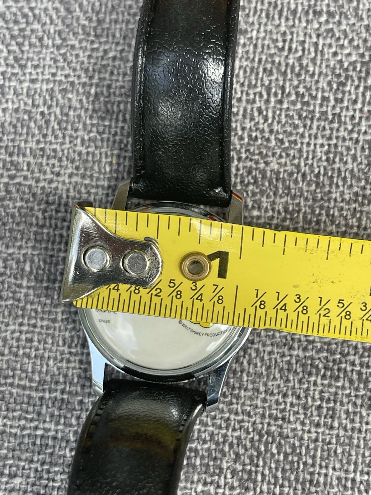 Rare Bradley Jump Hour Digital Mickey Mouse Watch Round With Case 1970s Repair