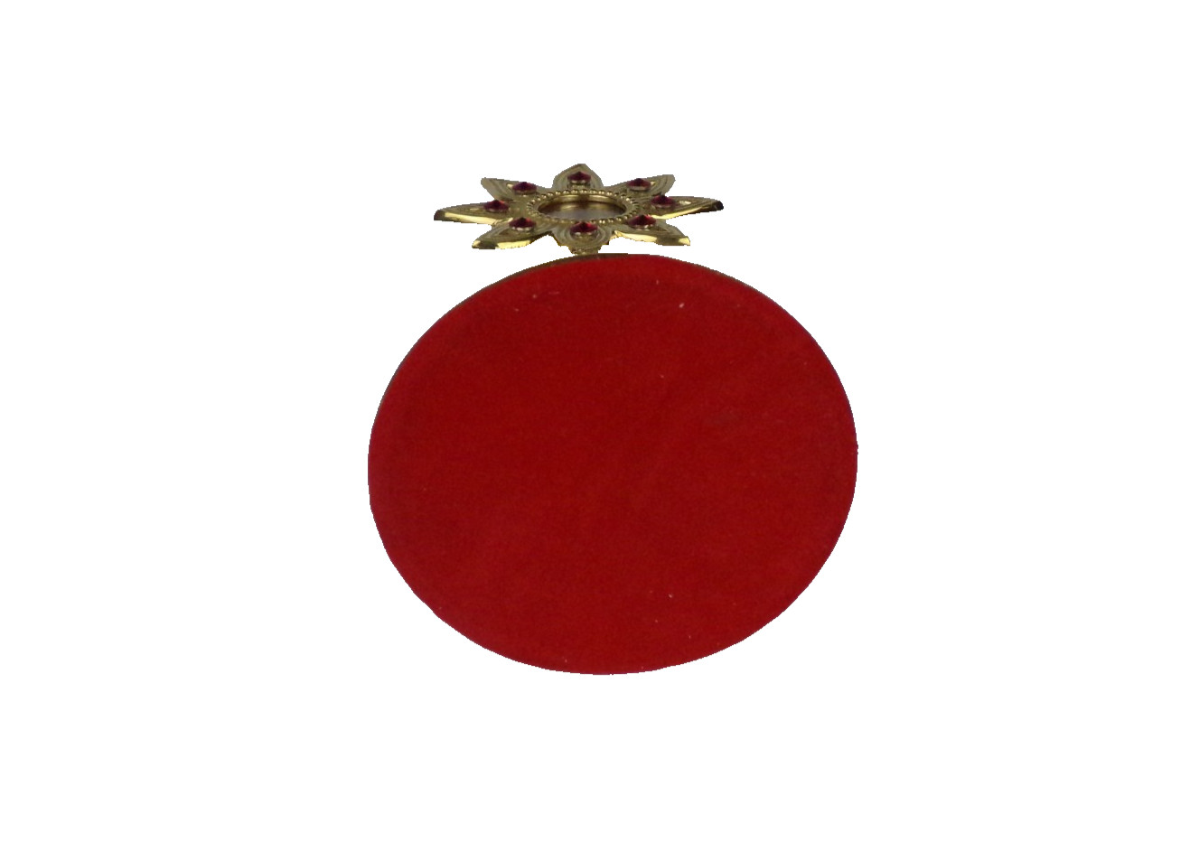 High Polished Brass Sunburst Rhinestone Personal Reliquary for Churches 10.75 In