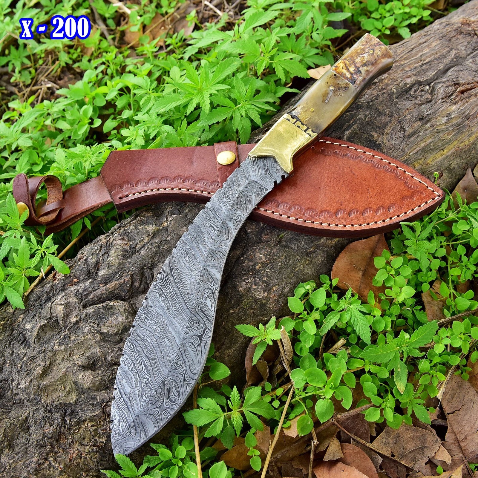 16″ Handmade Damascus Steel Fixed Blade Gurkha kukri Knife x200