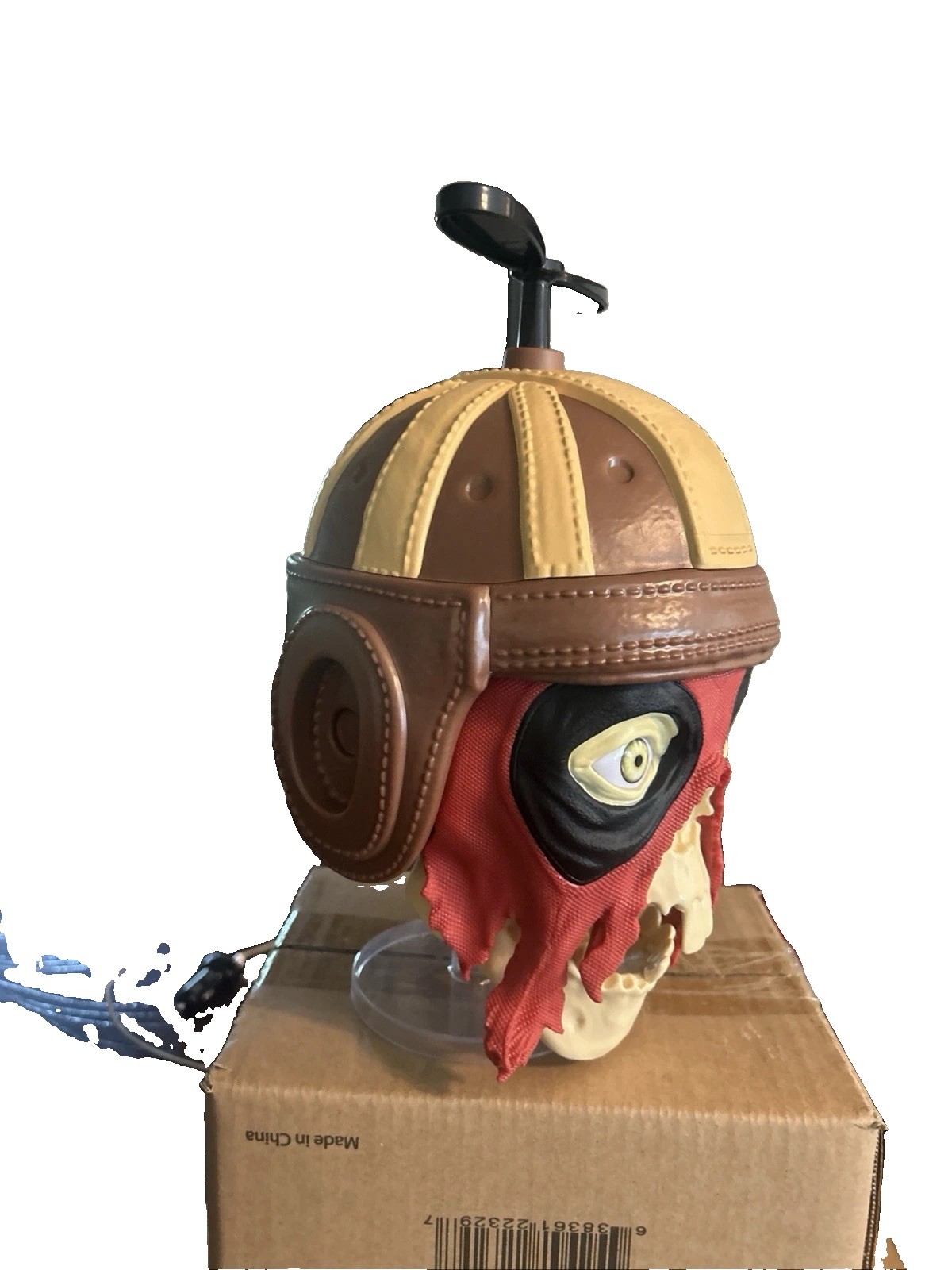 Deadpool Marvel Skull Figurine w/ Propeller Helmet, 3D Effect Matte, 7 in
