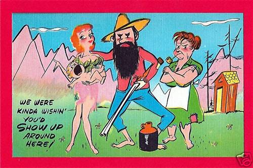 Vintage Farmers Daughter Humor Old Comic Linen Post Card #29 Old Store Stock