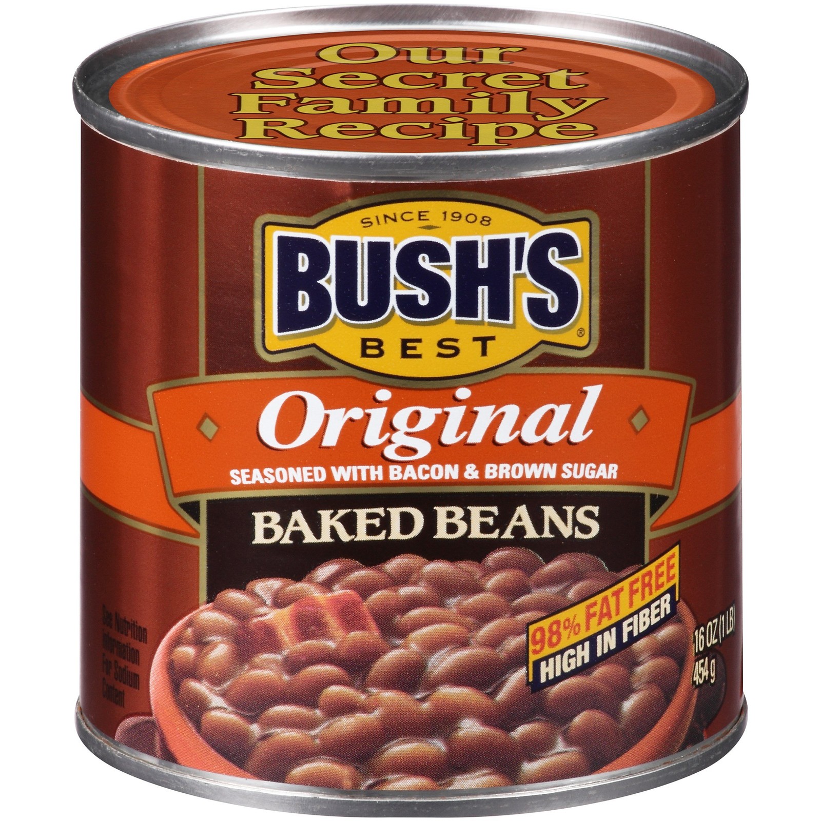 BUSH’S BEST 16 oz Canned Original Baked Beans, Source 16 Ounce (Pack of 12)