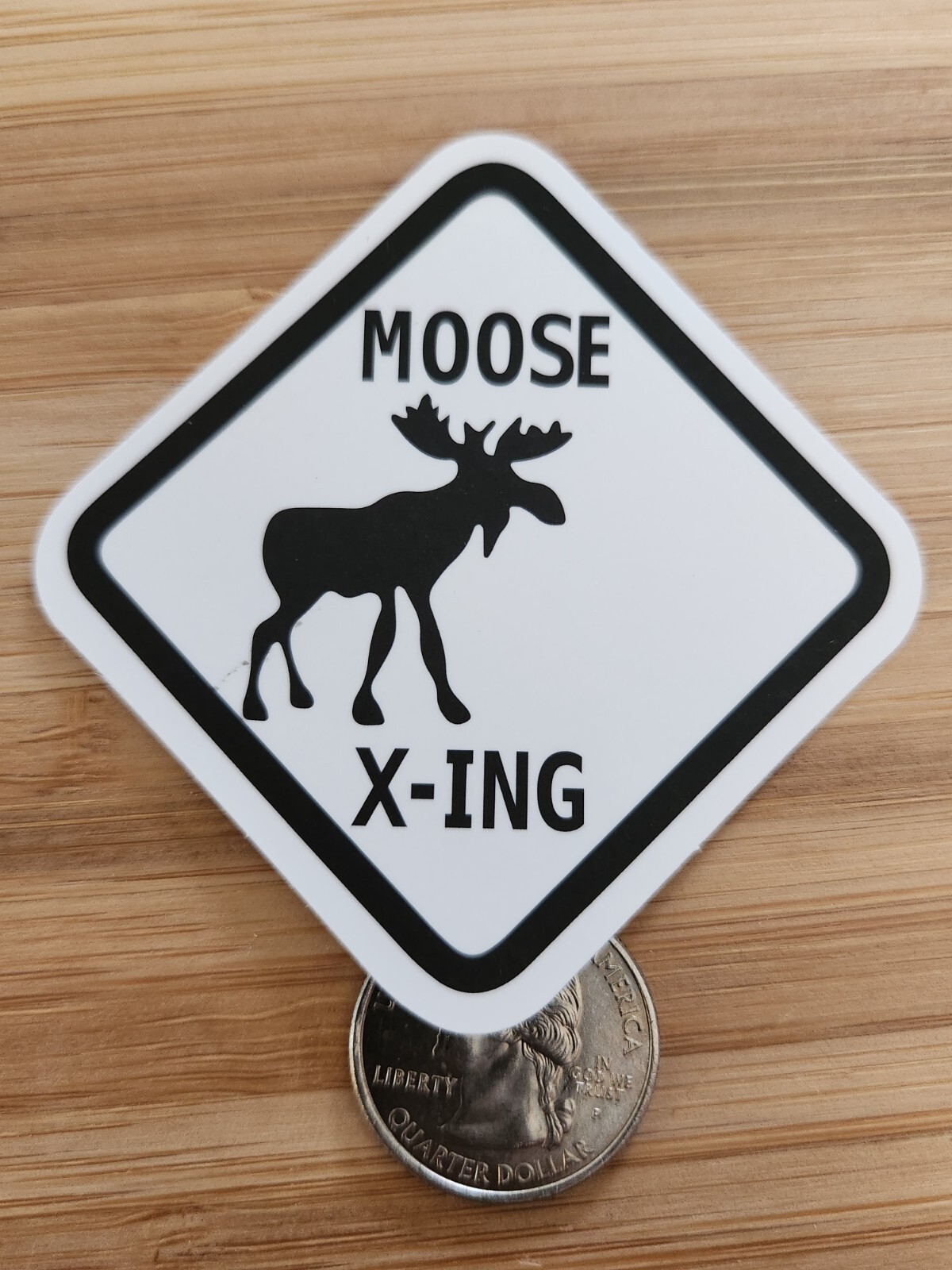 Moose Crossing Sticker Laptop Sticker Decal Funny Sticker Joke Gag Comedy Fun
