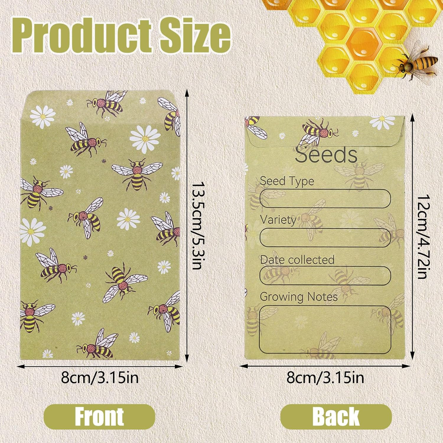 160 Seed Envelopes, Self-Sealing Seed Storage Packets, 3.15 x 4.72 In | 4 Floral