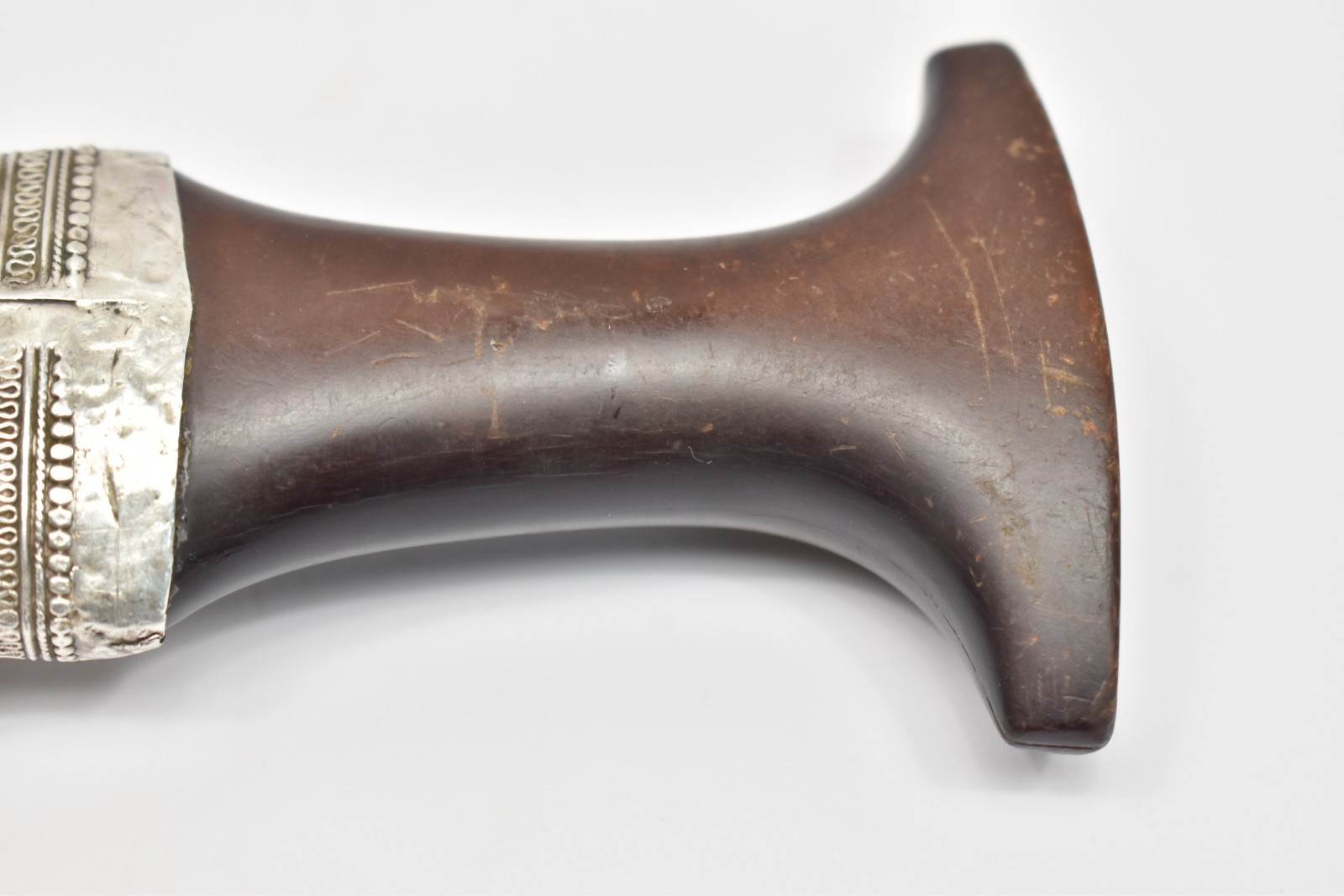 Antique Saudi Omani Yemeni Qatari Silver Jambiya Khanjar Dagger Horn