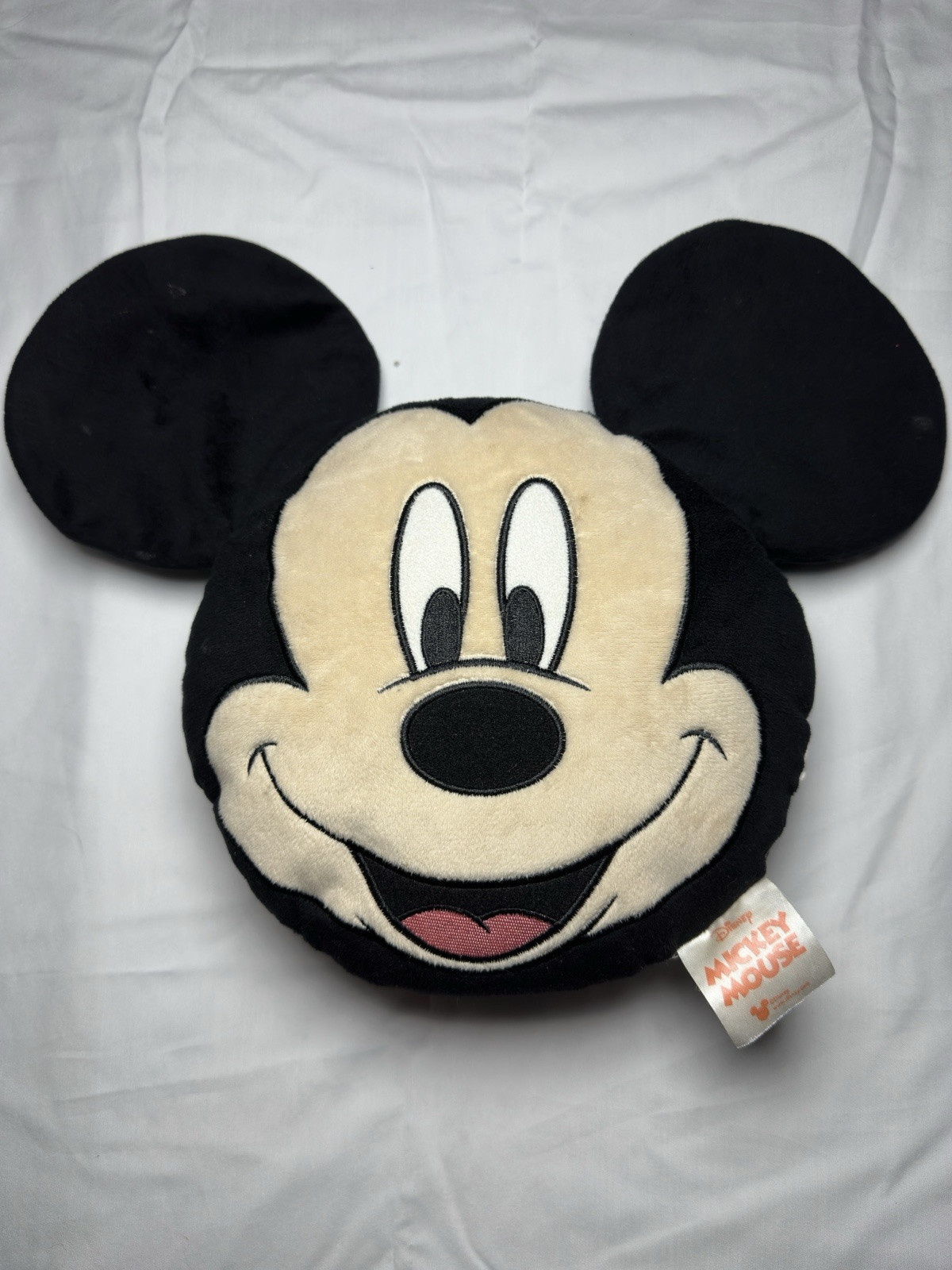 Disney Mickey Mouse Head Plush Pillow Face Stuffed Toy Plush Loop on Back