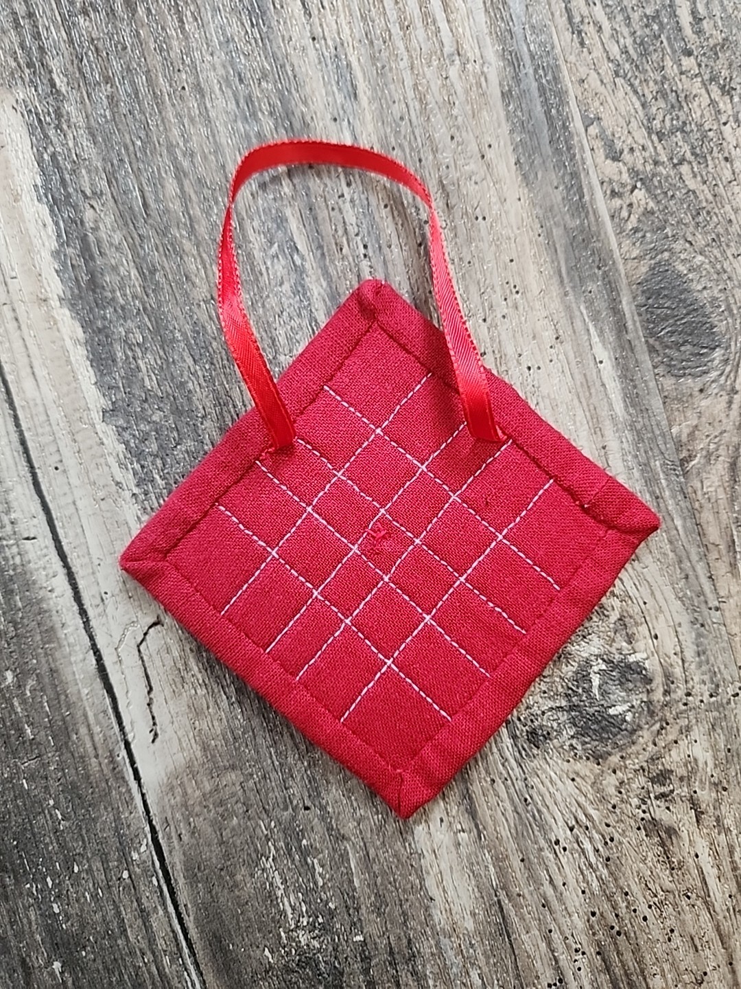 Handmade quilted christmas ornament