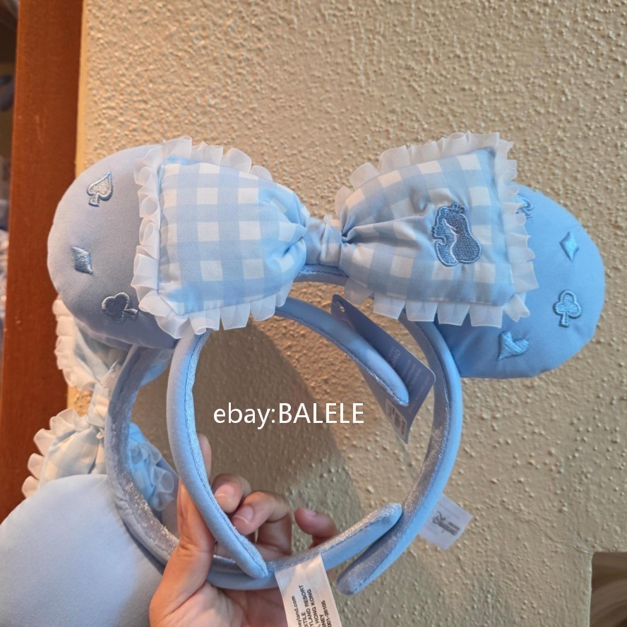 Authentic Dinsey Alice in Wonderland 75th Anniversary Minnie Ear Headband HKDL