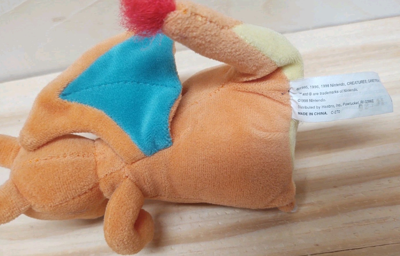 Vintage Charizard Pokemon Nintendo 6” Plush Game Freak 1998 Beanie