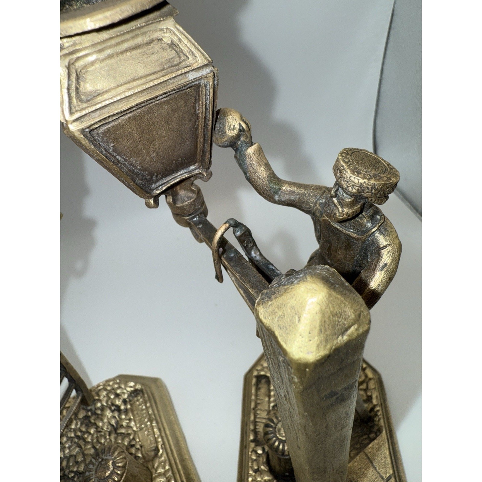 Evgeny Ivanovich Naps Antique Lamp Lighter Bronze With Patina Circa 1890 Statues