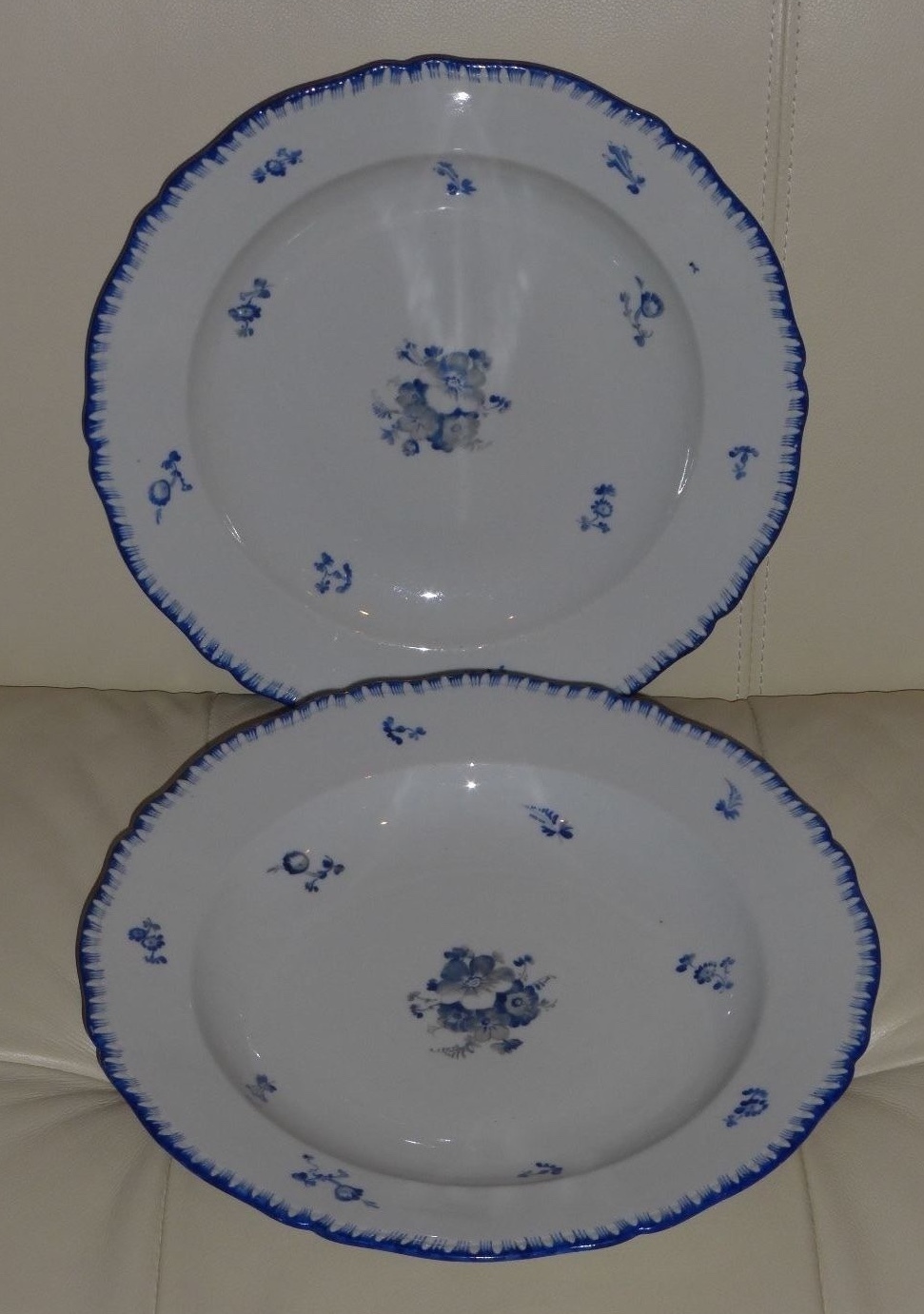 2 Antique Bohemia Pottery Serving Platters 11 1/8″ Wide