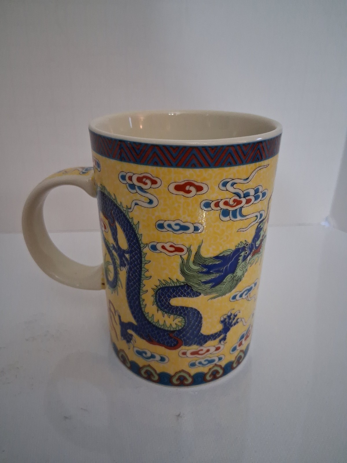 Mug, Chinese Dragon, authentic, Yellow and Red.