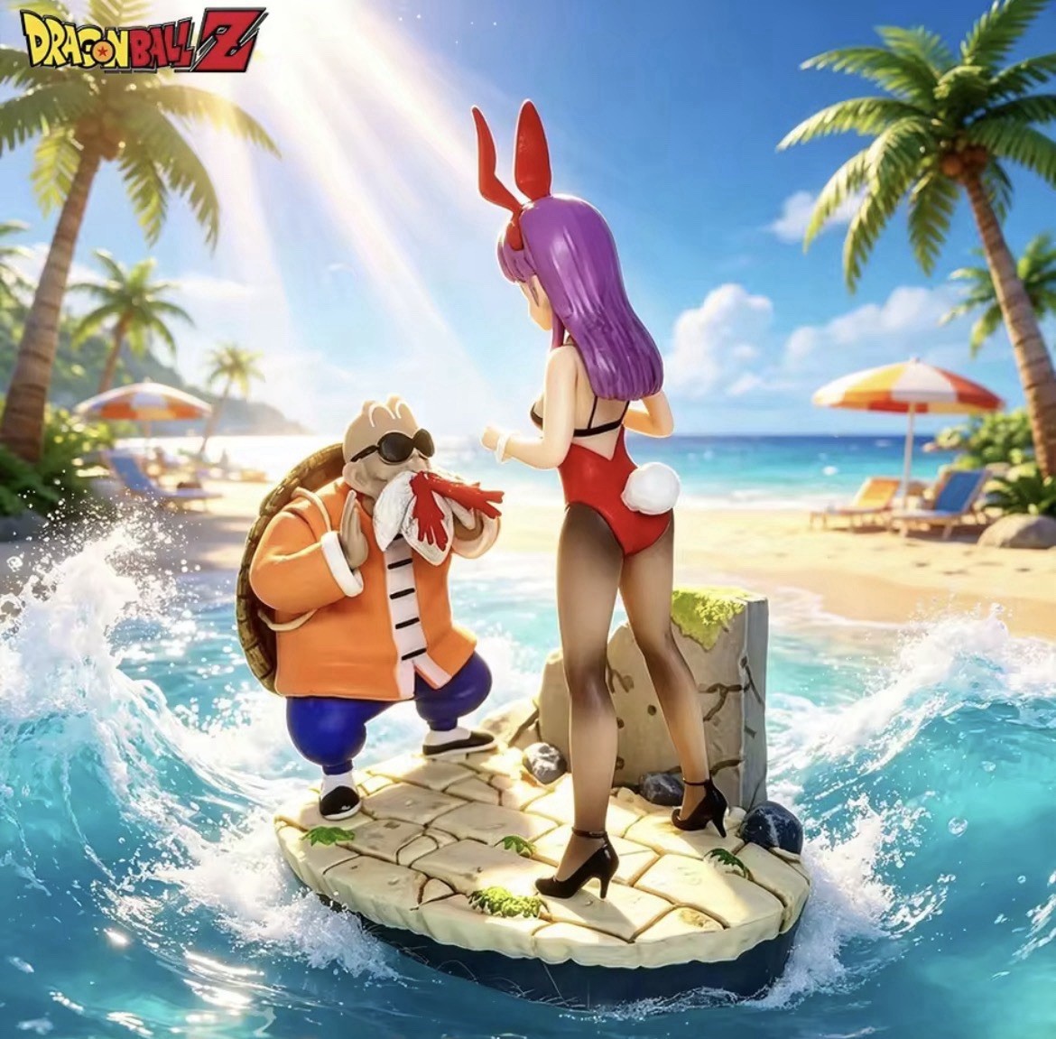 Dragon Ball Z Bulma Bunny Girl & Master Roshi PVC Figure Statue 10cm Anime