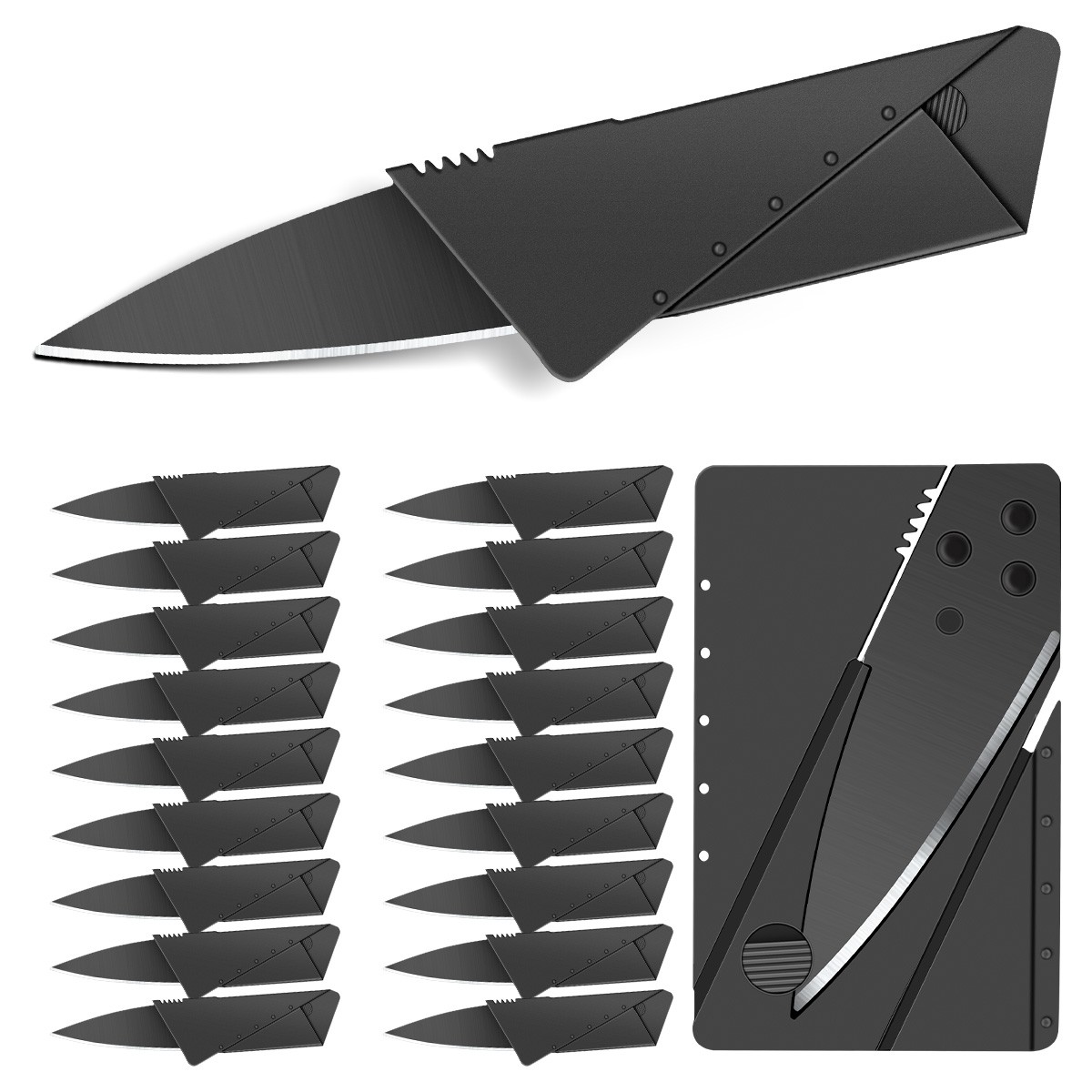 1-100 x Ultra Thin Folding Pocket Knives Sharp Hunting Knives Credit Cards Knife