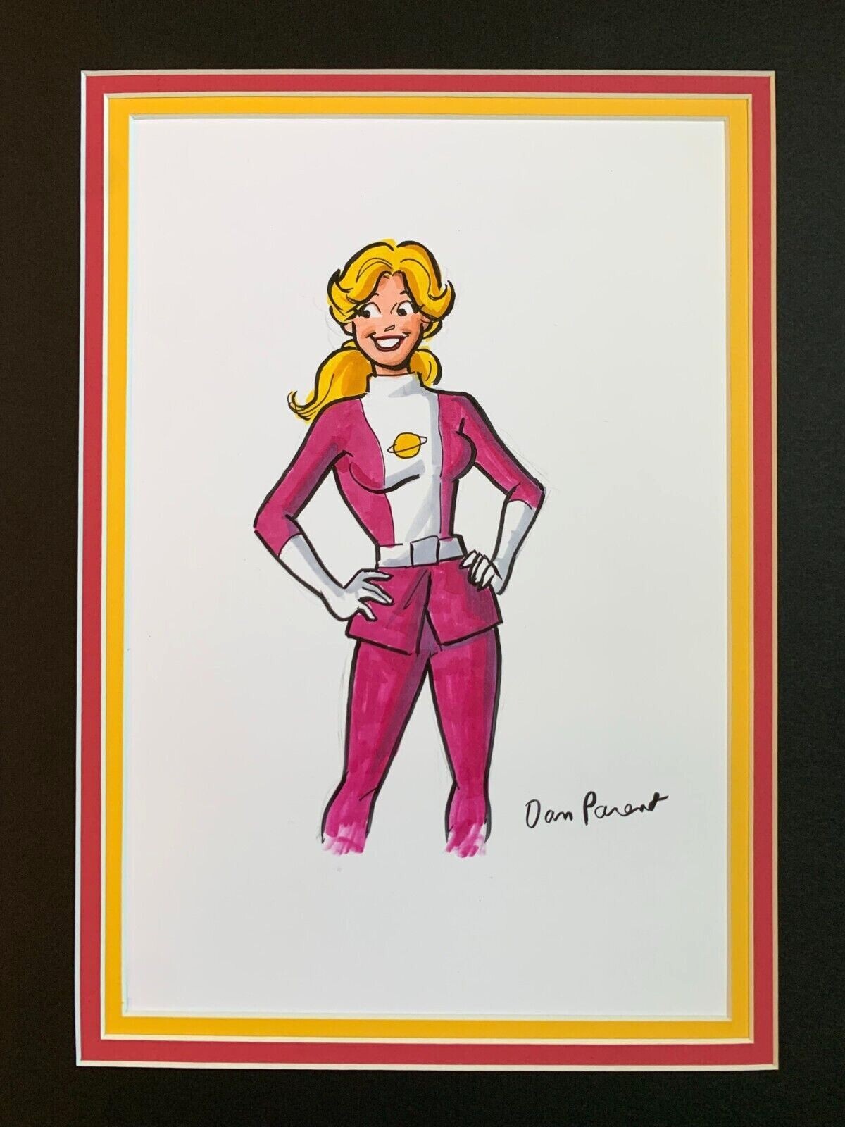BETTY as SATURN GIRL Original Art by DAN PARENT Signed, double matted