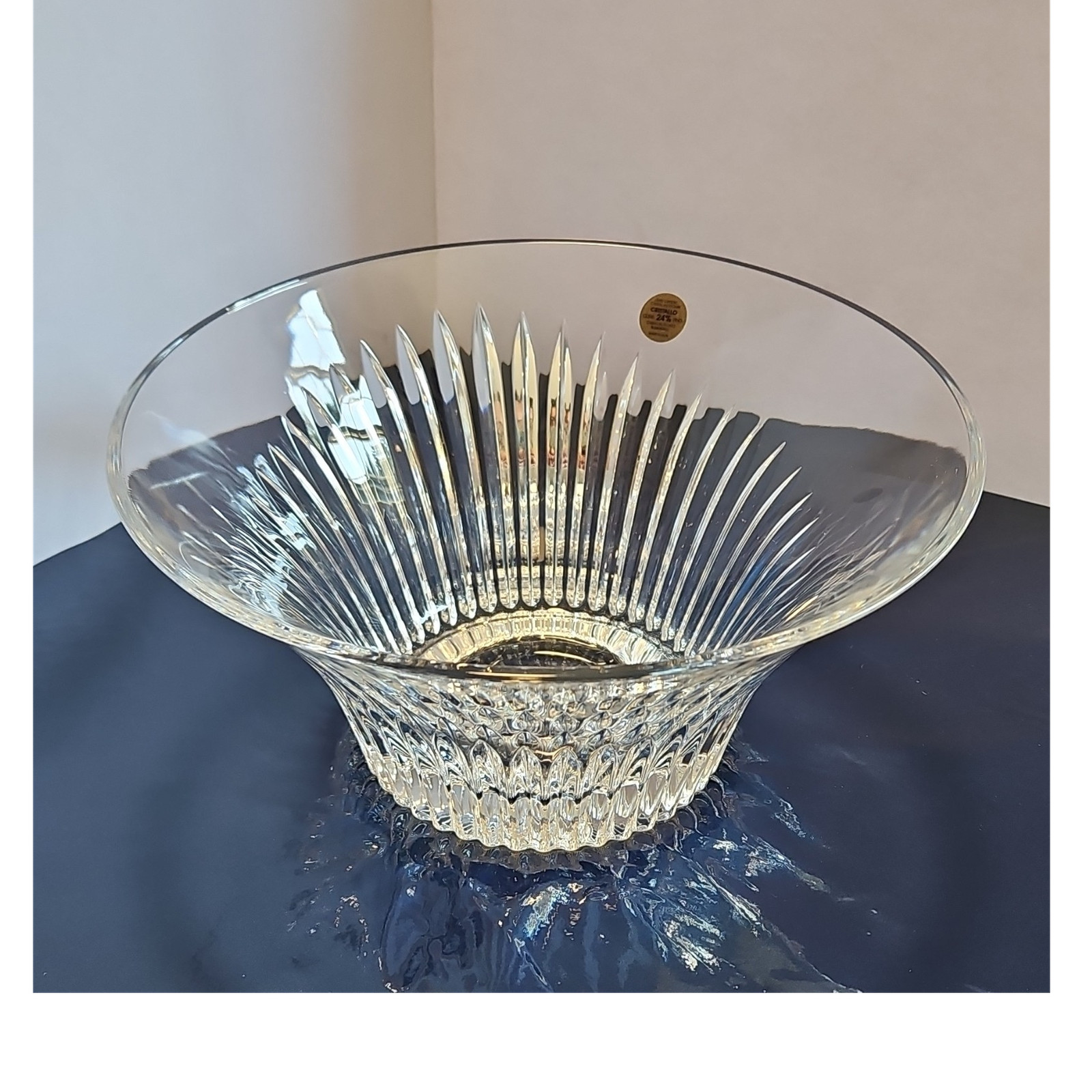 Vintage RCR Royal Crystal Rock Novecento 9.5″ Centerpiece Bowl 24% Lead Italy
