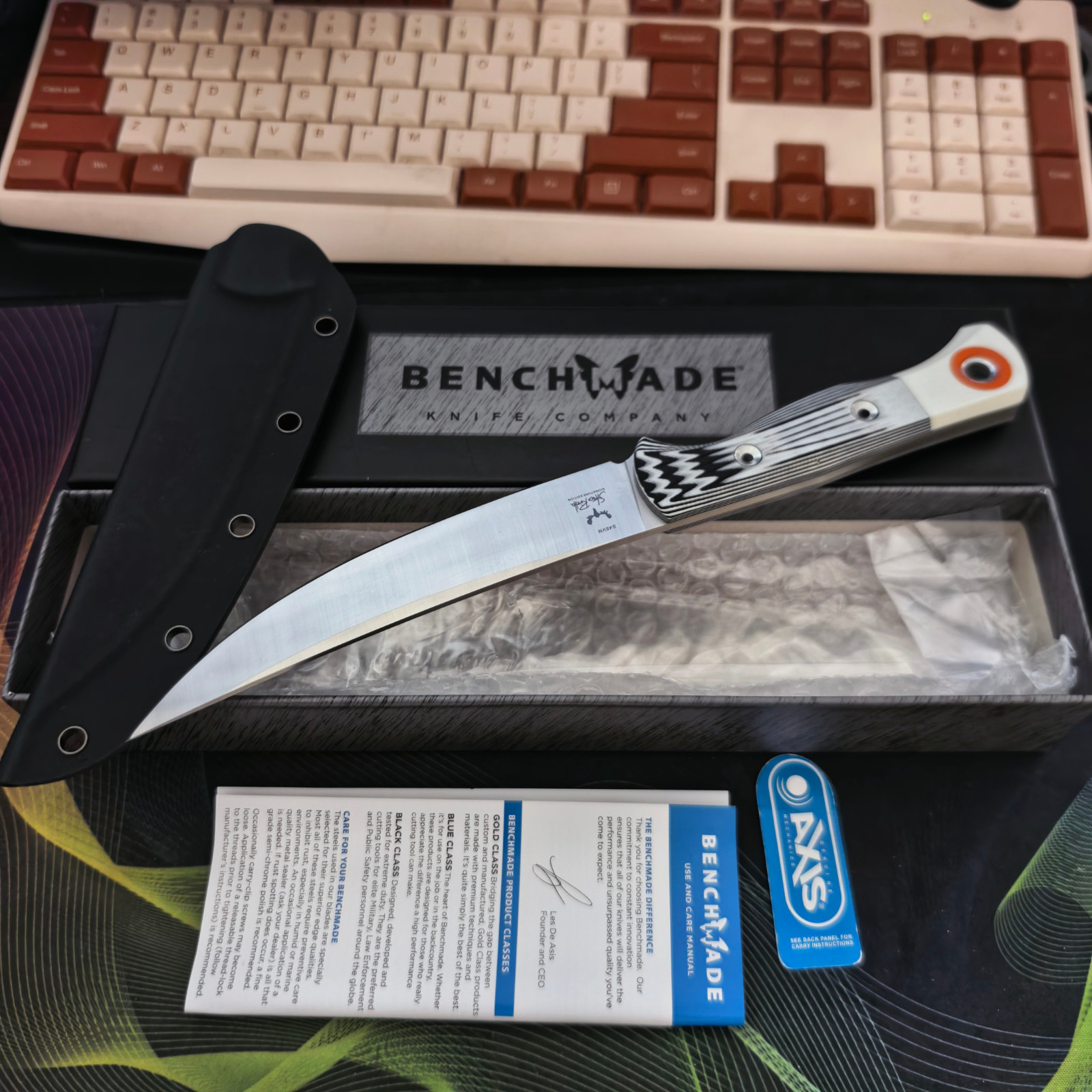 Benchmade Meatcrafter 15500 D2 Steel Black G10 Fixed Blade Hunting Knife