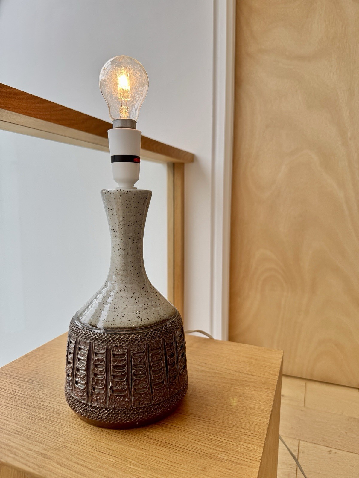 Mid-Century Brutalist Ceramic Table Lamp (shade not included)