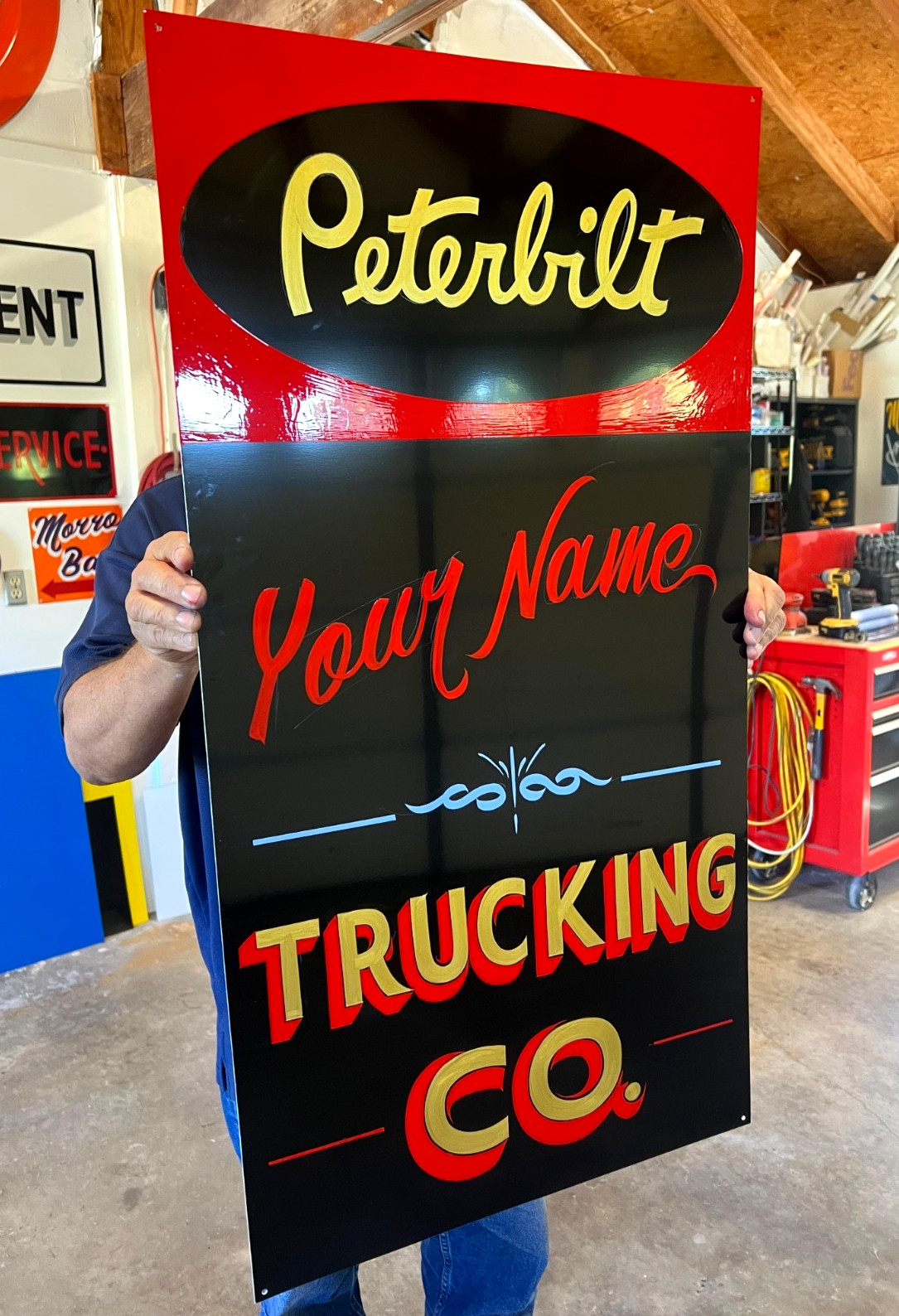 ORDER YOUR PERSONALIZED LG.19×36″ PETERBILT SIGN Dealership KENWORTH Trucking CO