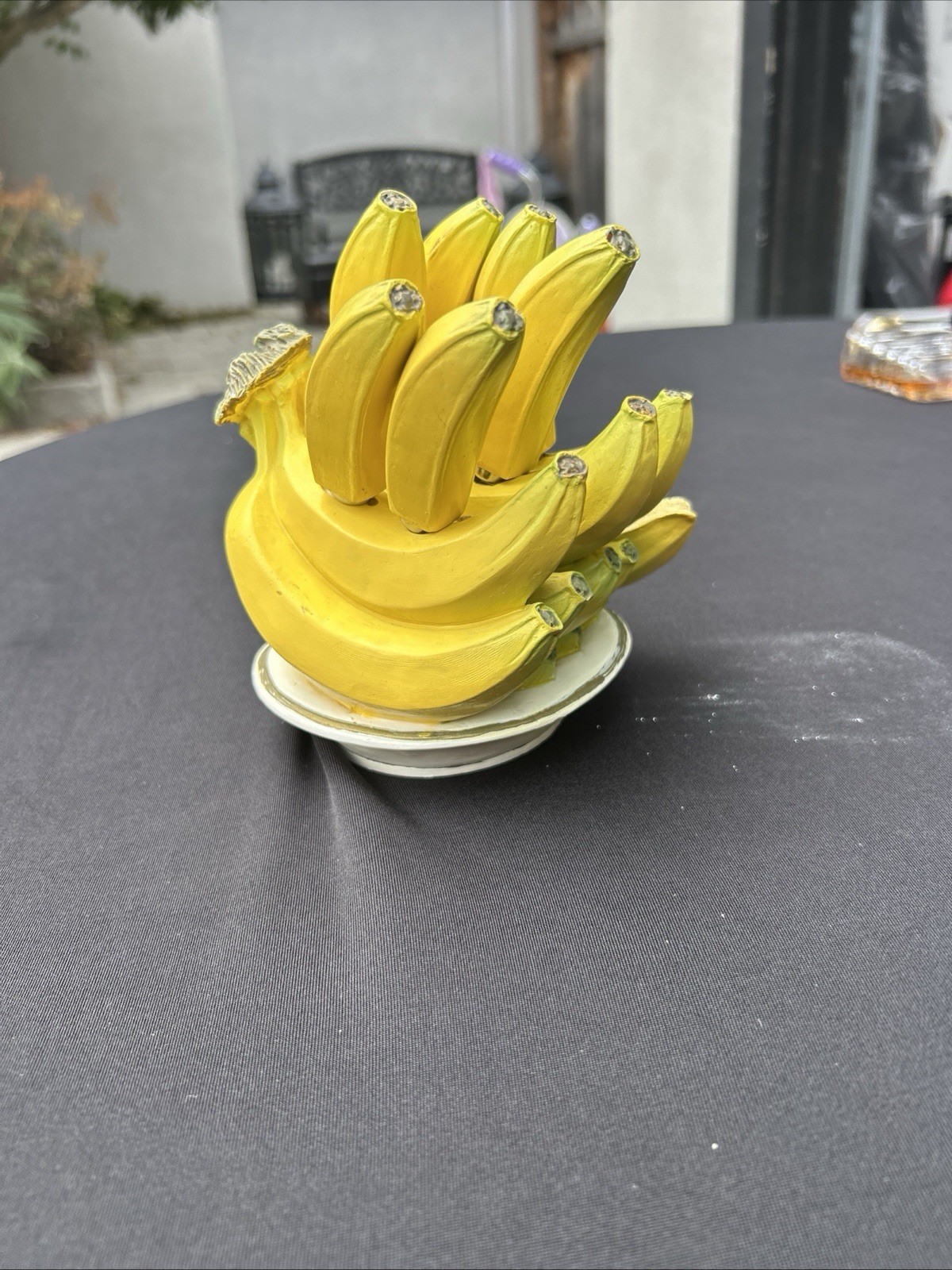 Vintage Hard Resin Banana Butter Knife Countertop Display 6 Knifes Holder