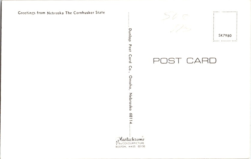 Postcard Greetings from Nebraska NE Cornhusker State Map Points Interest E-167