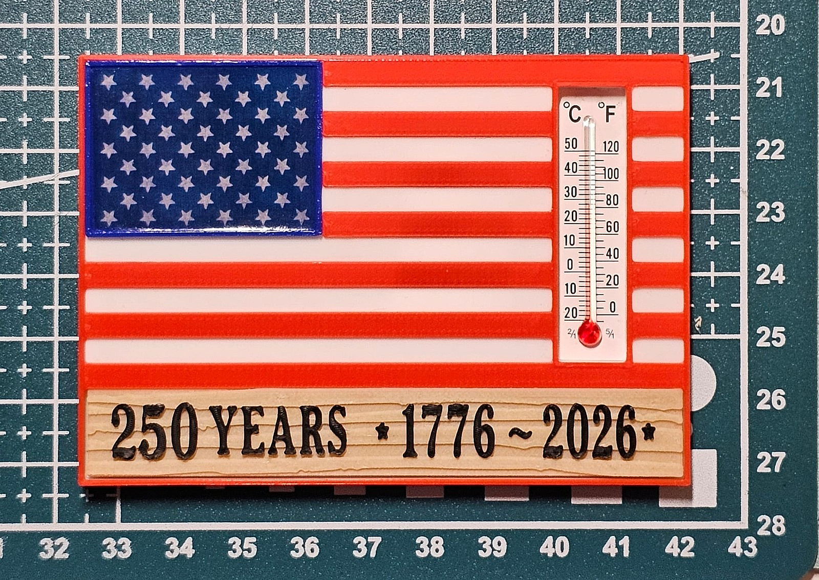 250 Years Strong Patriotic USA Thermometer Fridge Magnet – Made in USA