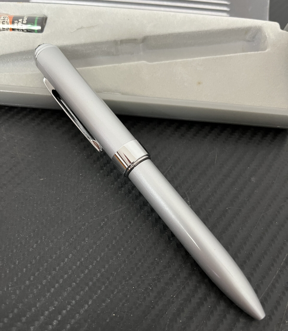 2in1 Electronic Vibration Massage Metal Ballpoint Pen, Silver – NEW! **READ**