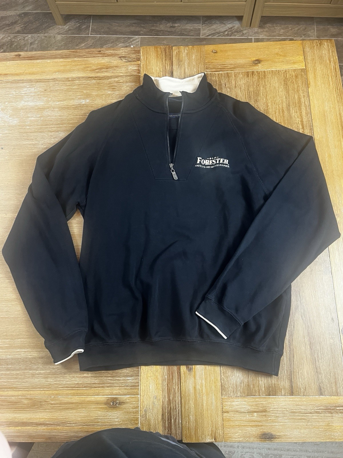 Old Forester Bourbon Pullover Sweater 1/4 Zip Black L Bobby Jones Golf Size L