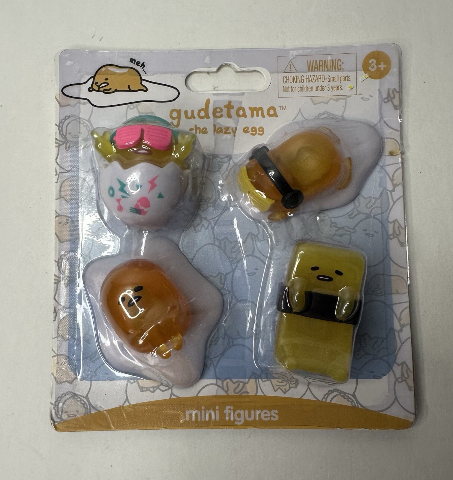 Gudetama The Lazy Egg 2″ Mini Figures Party, DJ, Sushi, Rolling – Sanrino 4 Pack