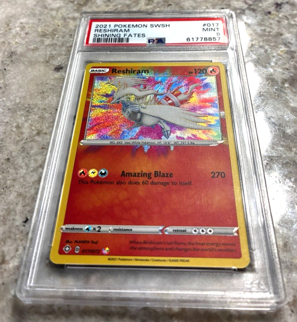 2021 Reshiram Gen V Pokemon PSA 9 Shining Fates Pokemon SWSH Graded Mint Rare