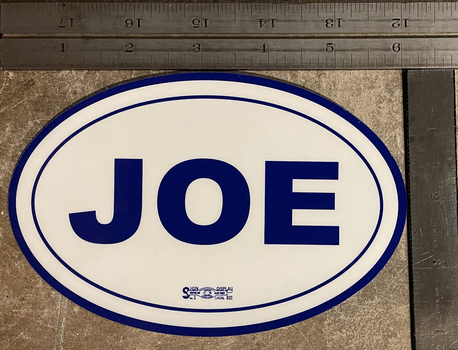 Joe Biden for U.S. Senate vintage 2002 campaign inside application window cling