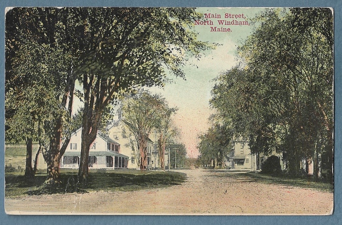 266 Vintage 1911 Postcard Main Street North Windham Me Maine
