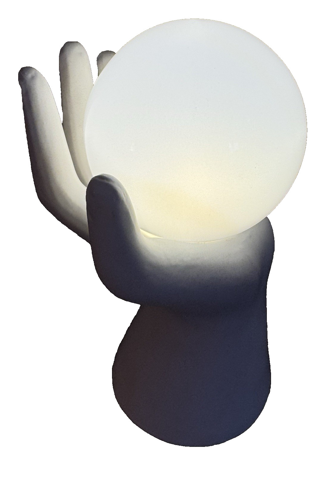 Modern Hand Globe Lamp White Orb Mood Light Sculptural Table Lamp Art Decor