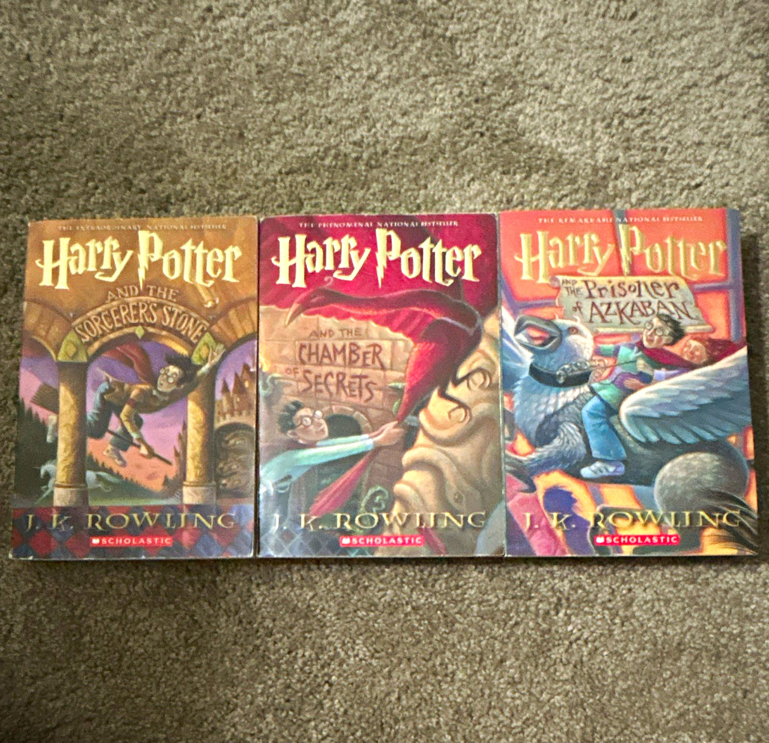 Scholastic Harry Potter Paperback Book Lot: Sorcerer’s Stone, Secrets, Azkaban